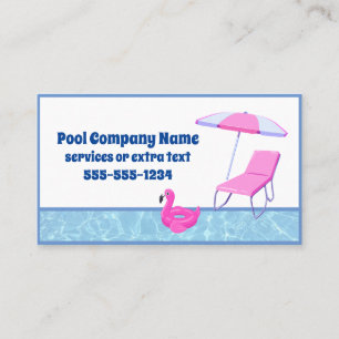 Carte De Visite Pool Company Eau et Floatie