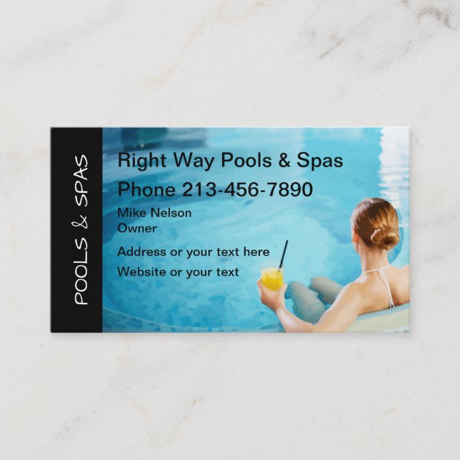 Carte De Visite Pools Et Spas (Devant)