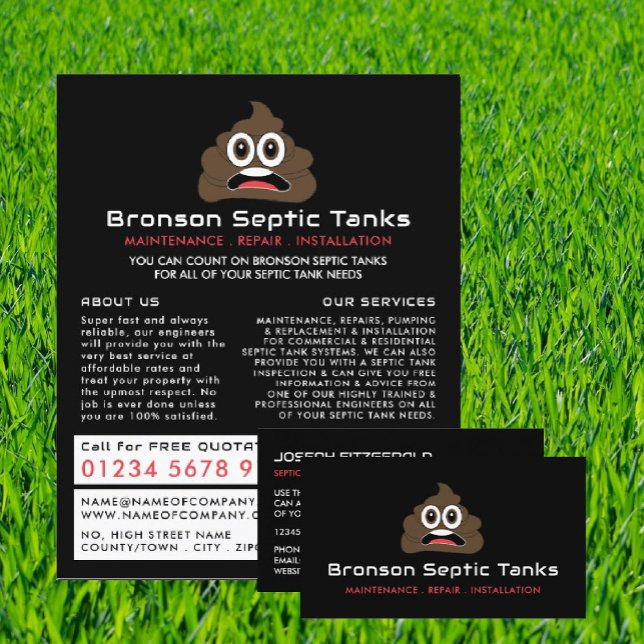 Carte De Visite Poop Emoji, Septic Company, Septic Engineer (Créateur téléchargé)