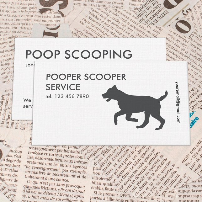 Carte De Visite Pooper Scooper (Pooper Scooper Business Cards)