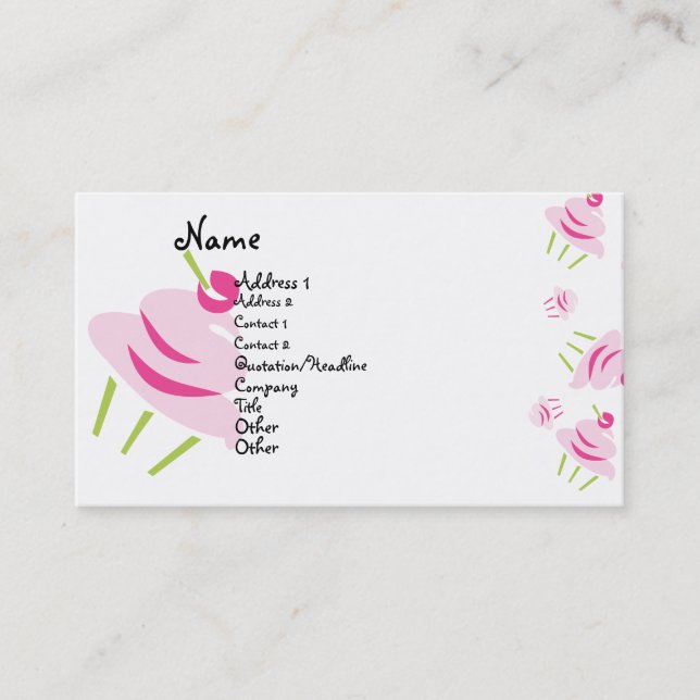 Carte De Visite Pop Art Cupcake (Devant)