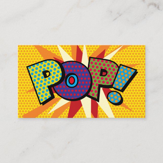 Carte De Visite POP Fun Retro Comic Book (Devant)