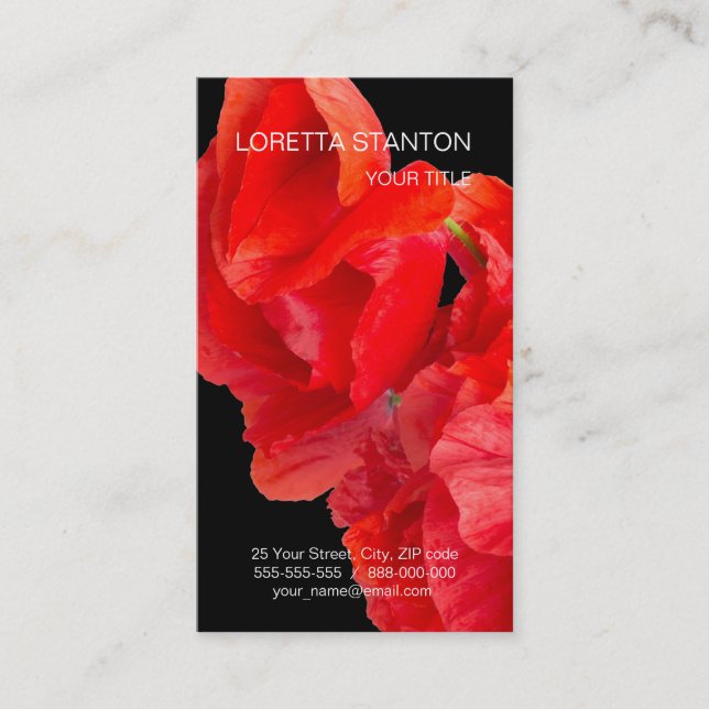 Carte De Visite Poppies (Devant)