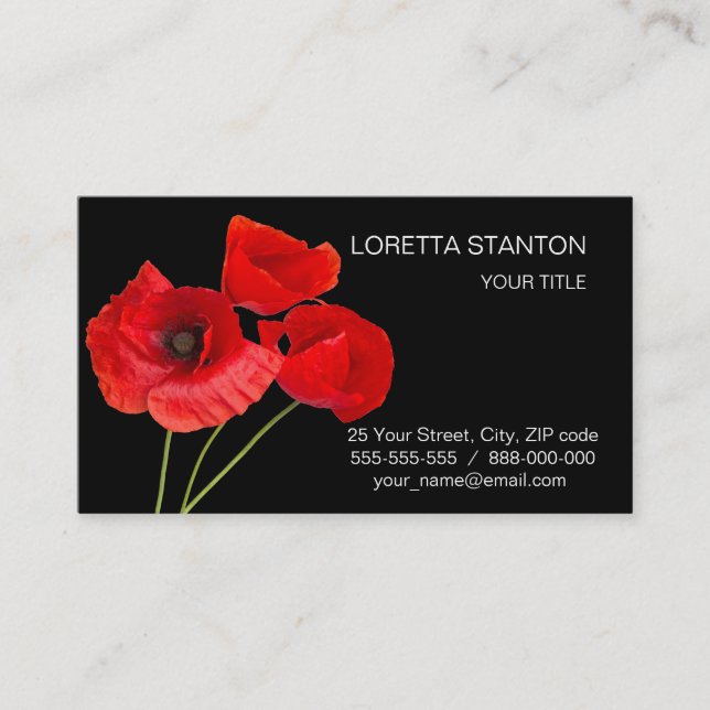 Carte De Visite Poppies (Devant)