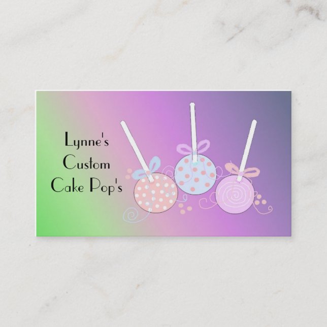 Carte De Visite Pops de gâteau pastel (Devant)