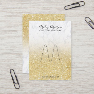 Carte De Visite Porte-bijouterie en parties scintillant or chic en
