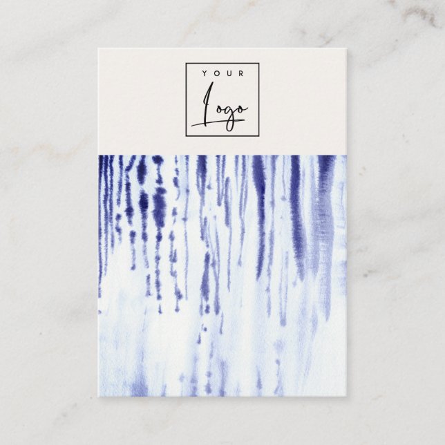 Carte De Visite Porte-bijoux Abstrait en encre bleue (Devant)