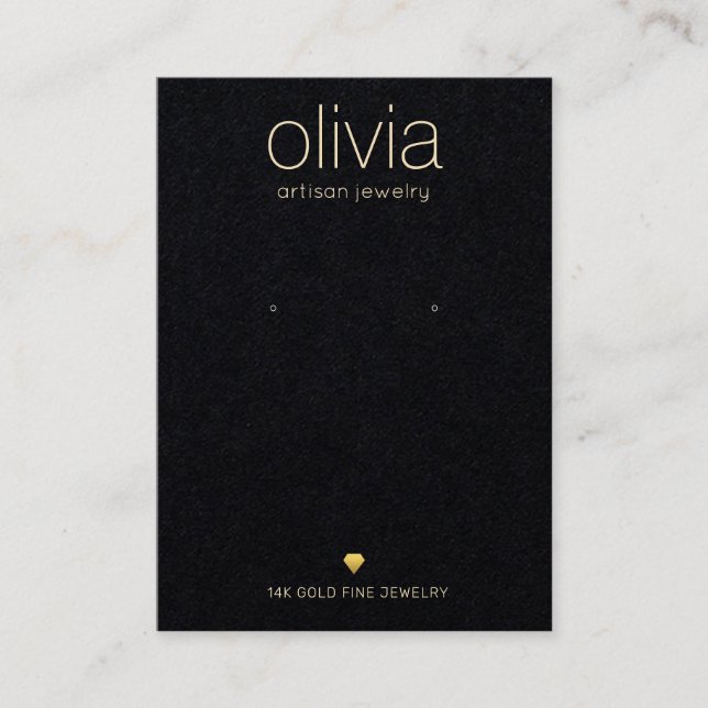 Carte De Visite Porte-bijoux élégant à oreille noire (Devant)
