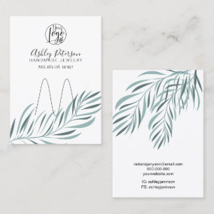 Carte De Visite Porte-bijoux en feuille de palme modifiable