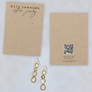 Carte De Visite Porte-bijoux Rustique Kraft Écouter Script