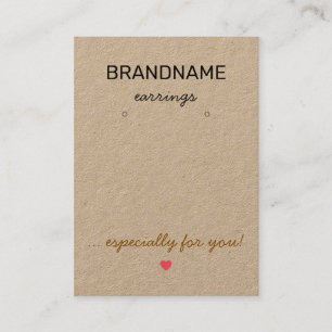 Carte De Visite Porte-boucles en papier kraft rustique fait main