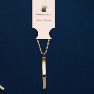 Carte De Visite Porte-bracelet Logo d'affichage rose vierge