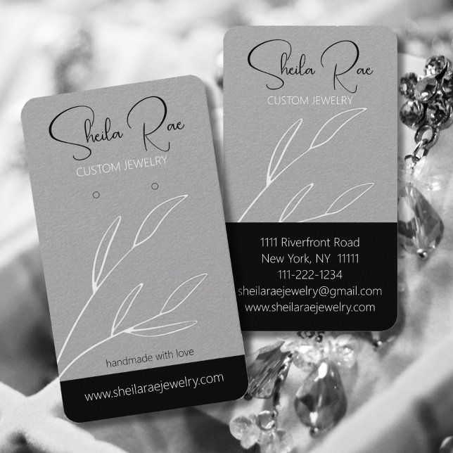 Carte De Visite Porte-carte moderne élégant à oreille de script (Créateur téléchargé)