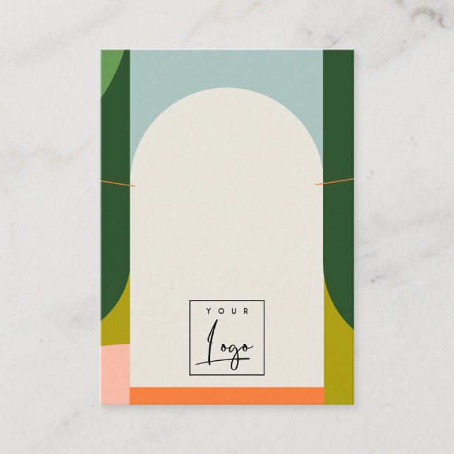 Carte De Visite Porte-collier Abstrait Arc Retro (Devant)