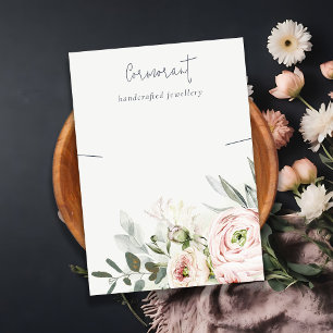 Carte De Visite Porte-collier floral rose rose pâle doux