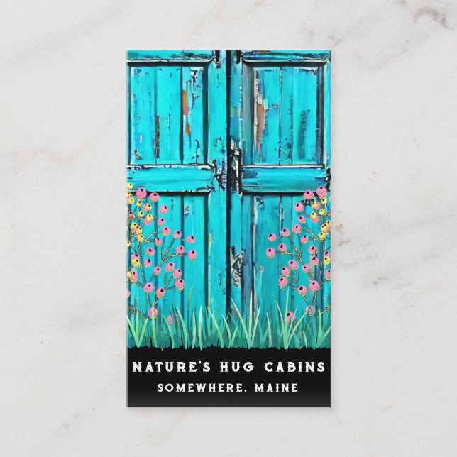 Carte De Visite *~* Porte de la grange rustique AP49 QR Country Ar (Devant)