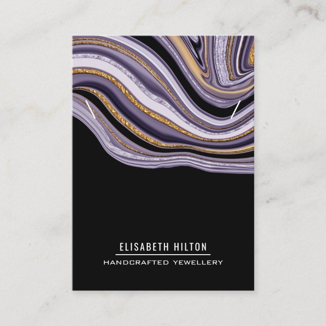 Carte De Visite Porte en marbre violet luxe NECKLACE AFFICHAGE (Devant)