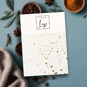 Carte De Visite Porte-oreille du logo de texture blanche en or mou