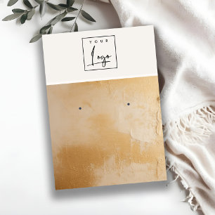 Carte De Visite Porte-oreille Logo Peinture à l'huile d'or beige