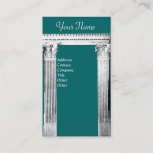 Carte De Visite PORTE RENAISSANCE Architecture Classique Bleu Vert