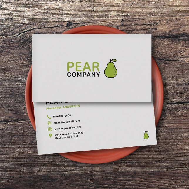 Carte De Visite Porte verte (Green Pear Business Card)
