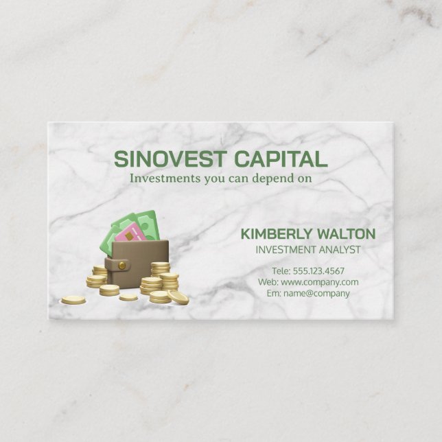 Carte De Visite Portefeuille | Espèces | Pièces | Crédit (Devant)