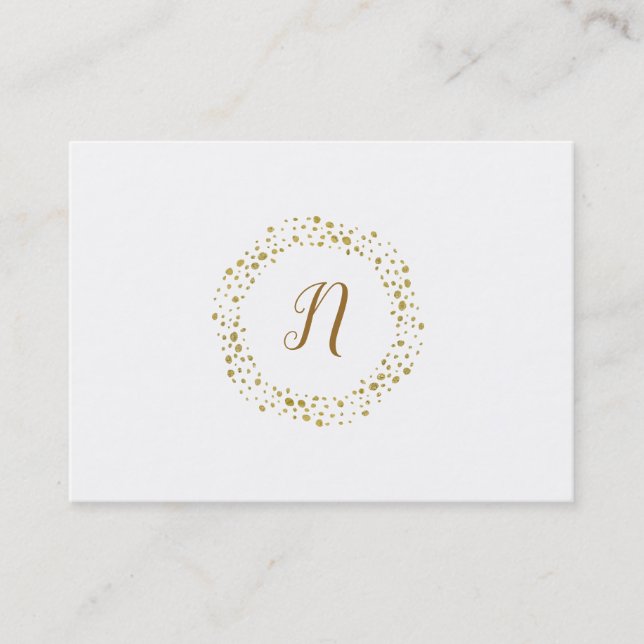 Carte De Visite Portes de Parties scintillant Girly Gold Logo mini (Devant)