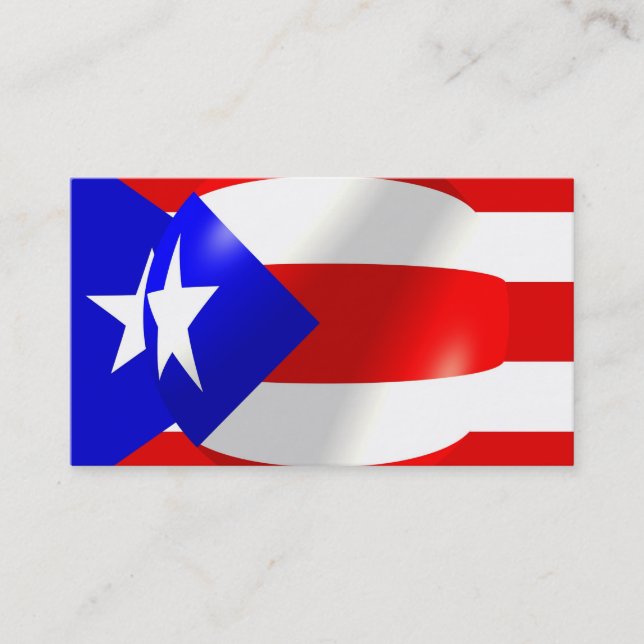 Carte de visite Porto Rico Flag (Devant)