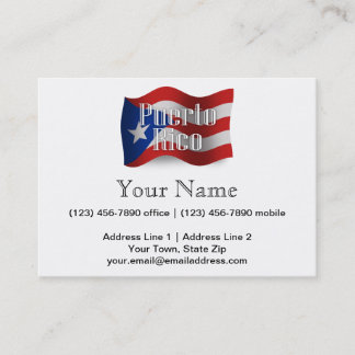 Carte De Visite Porto Rico ondulant le drapeau