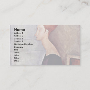 Carte De Visite Portrait De Jeanne Hébuterne En Vêtements Sombre