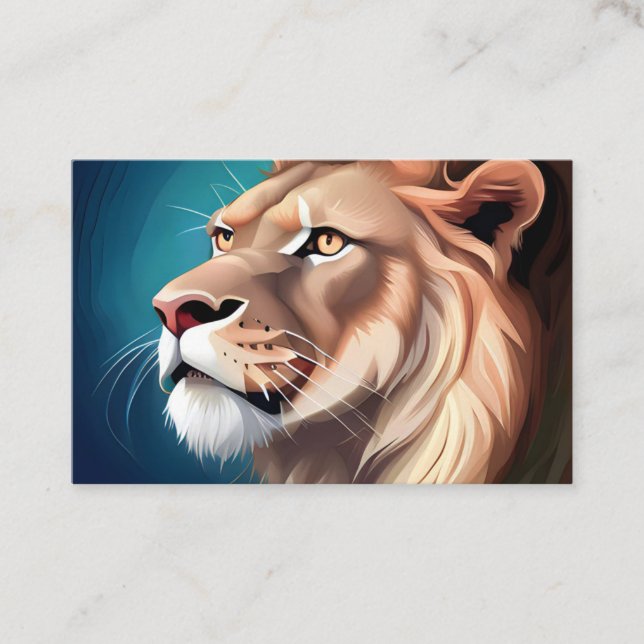 Carte De Visite Portrait de lion de côté posé-56557 (Devant)