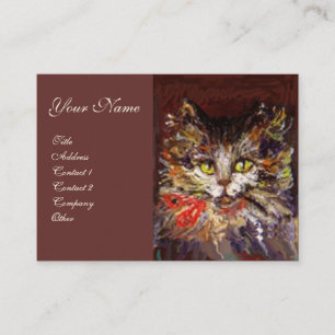 CARTE DE VISITE PORTRAIT EN CHAT DE CUISINE BROWN BLANCHE AVEC RIB