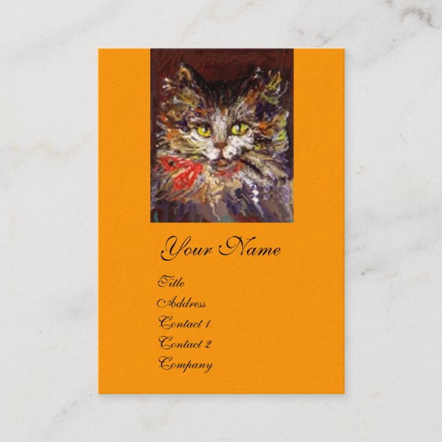 CARTE DE VISITE PORTRAIT EN CHAT DE CUISINE BROWN BLANCHE AVEC RIB (Devant)