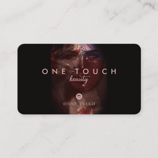 Carte De Visite portrait femme bohème script de beauté horizontale (Devant)