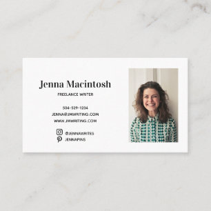 Carte De Visite Portrait minimal Logo d'image Instagram Pinterest