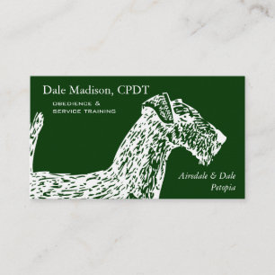 Carte De Visite Portrait minimaliste de chien Airedale Terrier