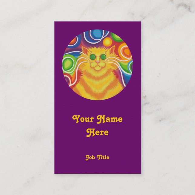 Carte De Visite Portrait "rond" Psy-cat-delic violet (Devant)