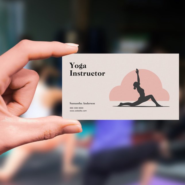 Carte De Visite Pose basse poupée - Instructeur de Yoga (Low Lunge Pose - Yoga Instructor Business Card)
