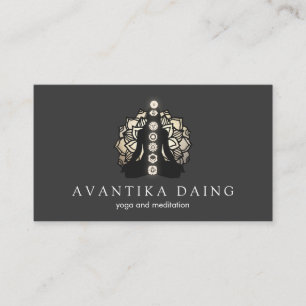 Carte De Visite Pose de méditation Lotus avec instructeur de Yoga