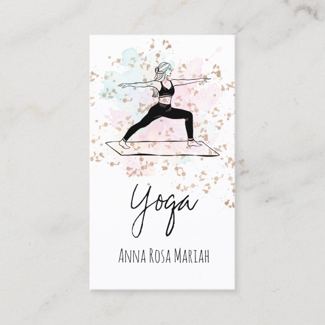 Carte De Visite *~* Pose de Yoga AP33 Chakra Spirituel Arc-en-ciel (Devant)