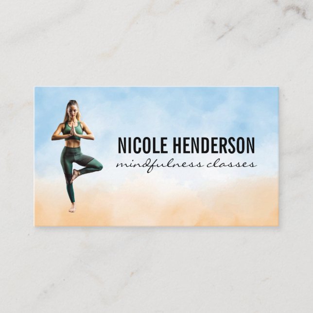 Carte De Visite Pose de yoga | Méditation | Santé (Devant)