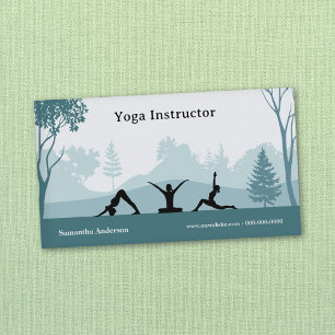 Carte De Visite Poses de Yoga & Paysage - Instructeur de Yoga