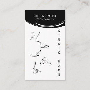Carte De Visite Poses Pilates abstrait de Pilates d'instructeur de