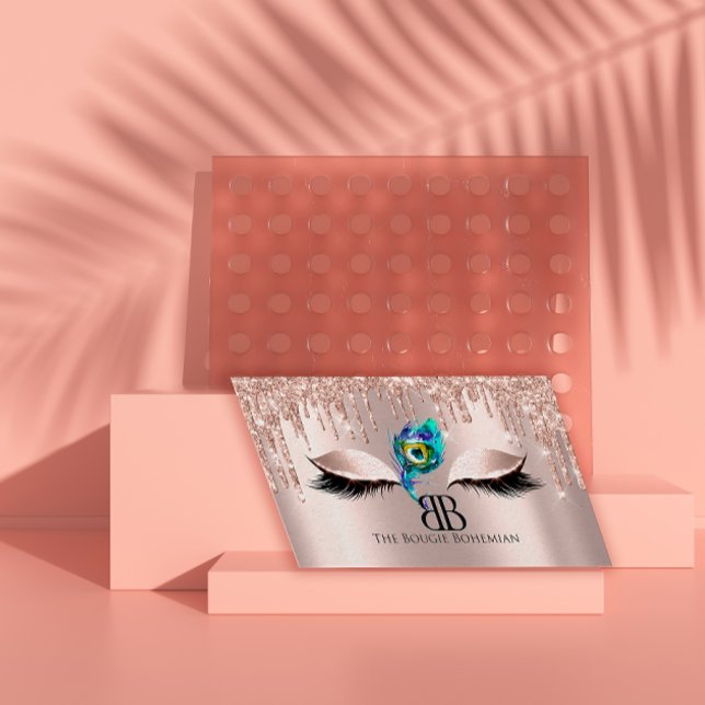 Carte De Visite Posh Bougie Glitterie Rose bohème rose (Créateur téléchargé)