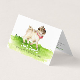 Carte De Visite Posh pooch mignon carlin chien services de marche