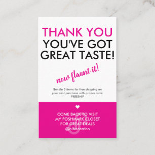 Carte De Visite Poshmark Merci