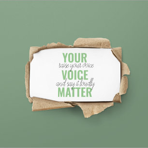 Carte De Visite Positive Green Your Voice Matter Motivation Citati