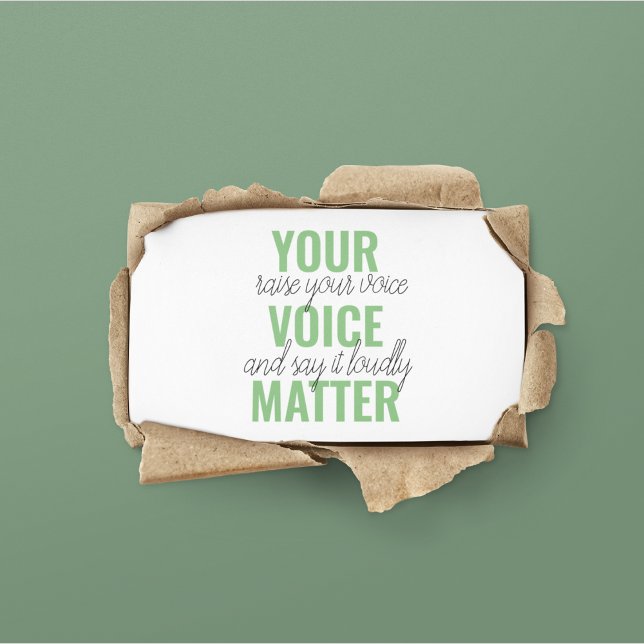 Carte De Visite Positive Green Your Voice Matter Motivation Citati (Créateur téléchargé)