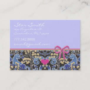 Carte De Visite Poster de animal Vintage tourbillonnant Bleu Tan D