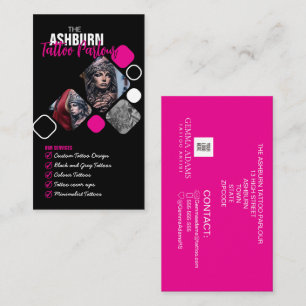 Carte De Visite Poster du tatouage - Personnalisé rose noir